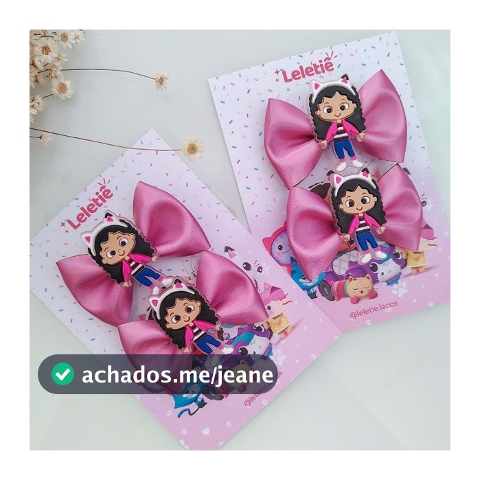 Par Laços Gabby Xuxinha liguinha Cabelo Infantil Casa Mágica Tiara Gabby