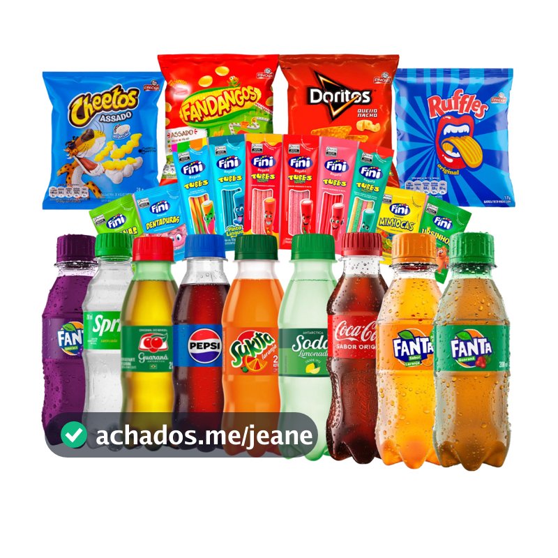 Kit Guloseimas 30 Salgadinho Elma Chips + 30 Refrigerantes 200ml + 30 Finis