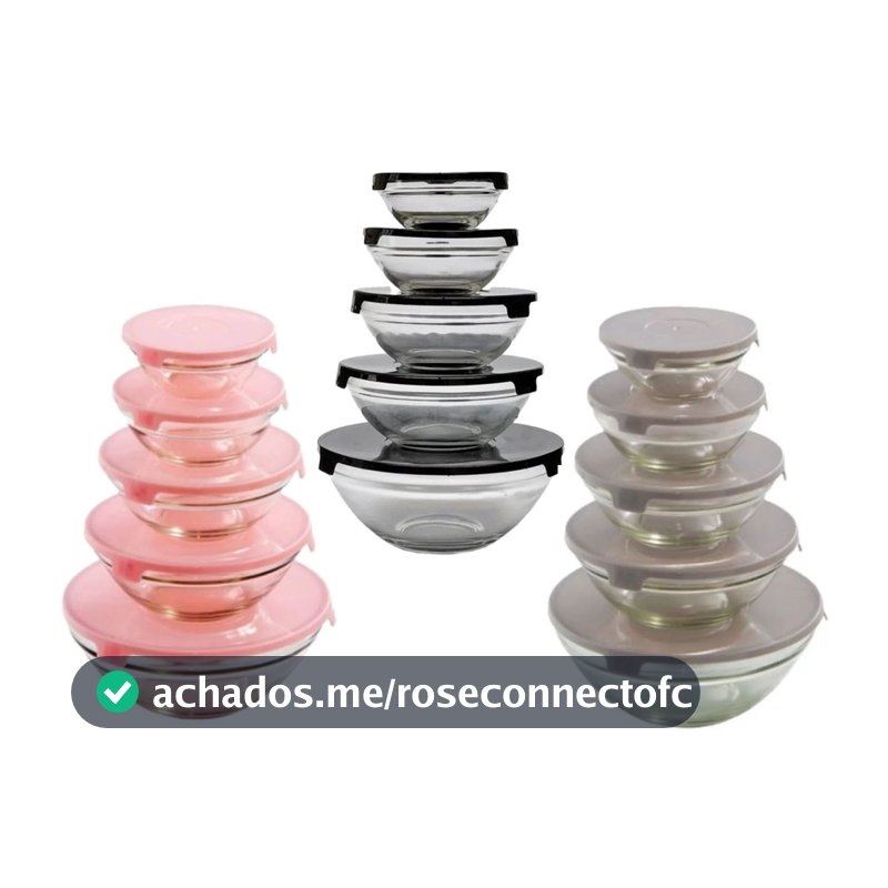 Kit 5 Potes Vasilhas Vidro Marmita Fitnnes Cozinha Multiuso