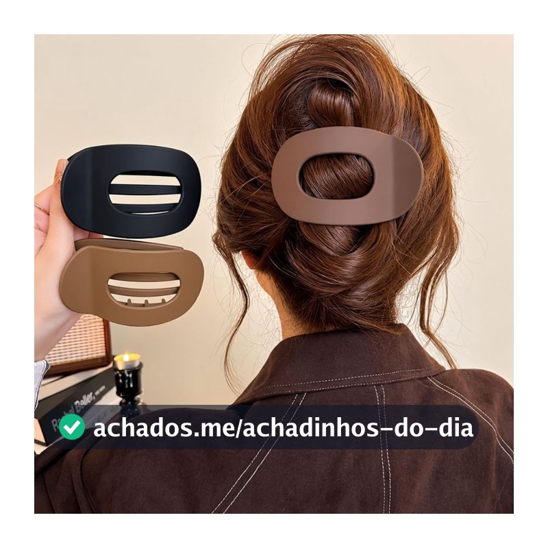 Presilha Prendedor de Cabelo Oval Garra Coreana Piranha de Cabelon Estilo Tartaruga Cores Opacas