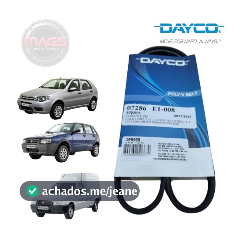 Correia Direção Hidráulica Uno / Palio / Punto / Strada / Siena DAYCO 3PK905