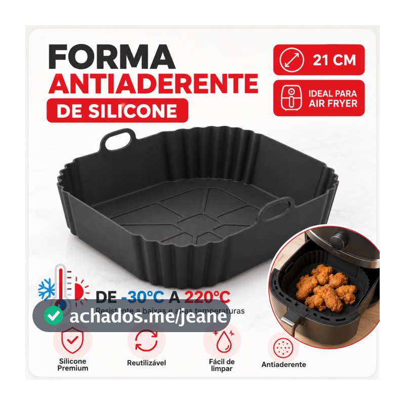 1/2/3 Formas de Silicone 20CM Quadrada Assadeira Air Fryer e Forno Forma Fritadeira Elétrica Alça