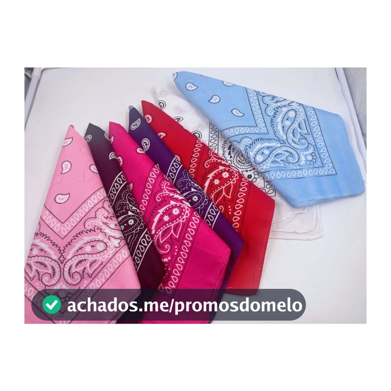 Kit 12 Bandanas Lenço Estampada - Moda Rock - Poliéster