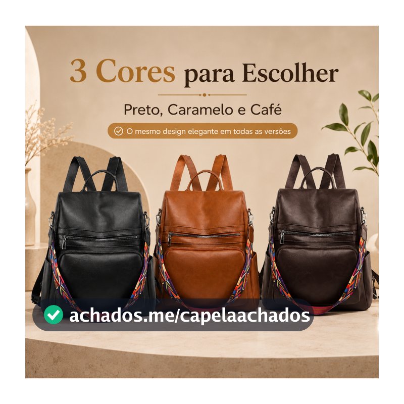 Mochila Bolsa Feminina GRANDE Escolar Trabalho Viagem Couro Sintéticos