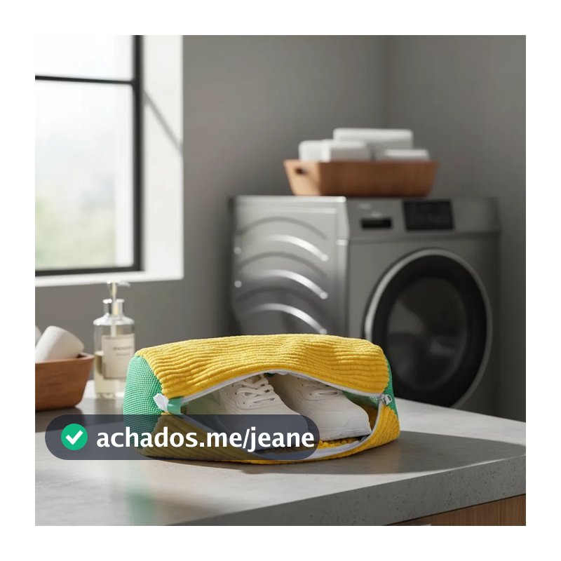 Saco De Lavar Tênis 39cm x 25cm Sapatos Para Máquina De Lavar Roupa Bolsa Fibras Macias Poliéste