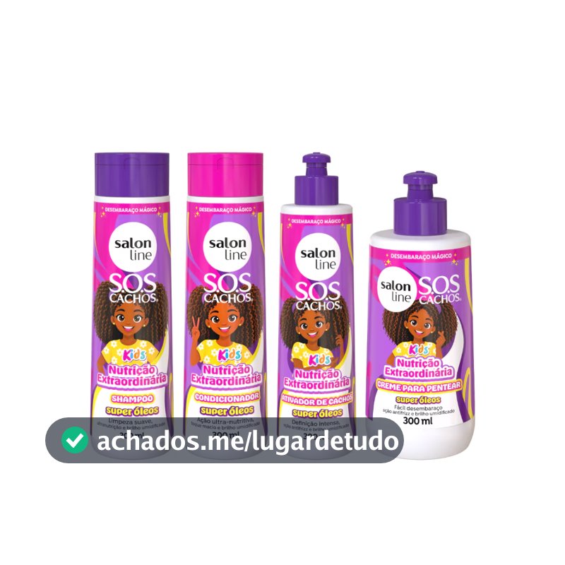 Kit para Cachinhos Nutridos com SOS Cachos Kids Super Óleos