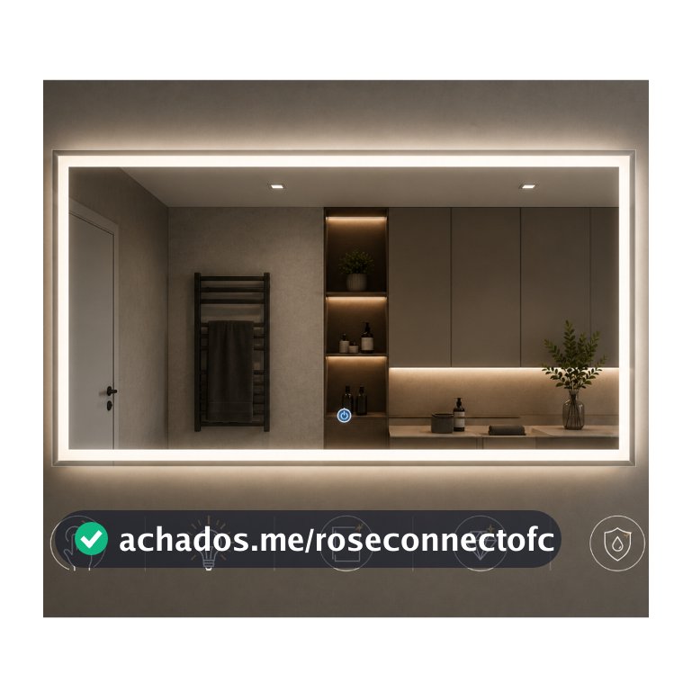 Espelho LED 120x70cm – com touch e led 3 cores