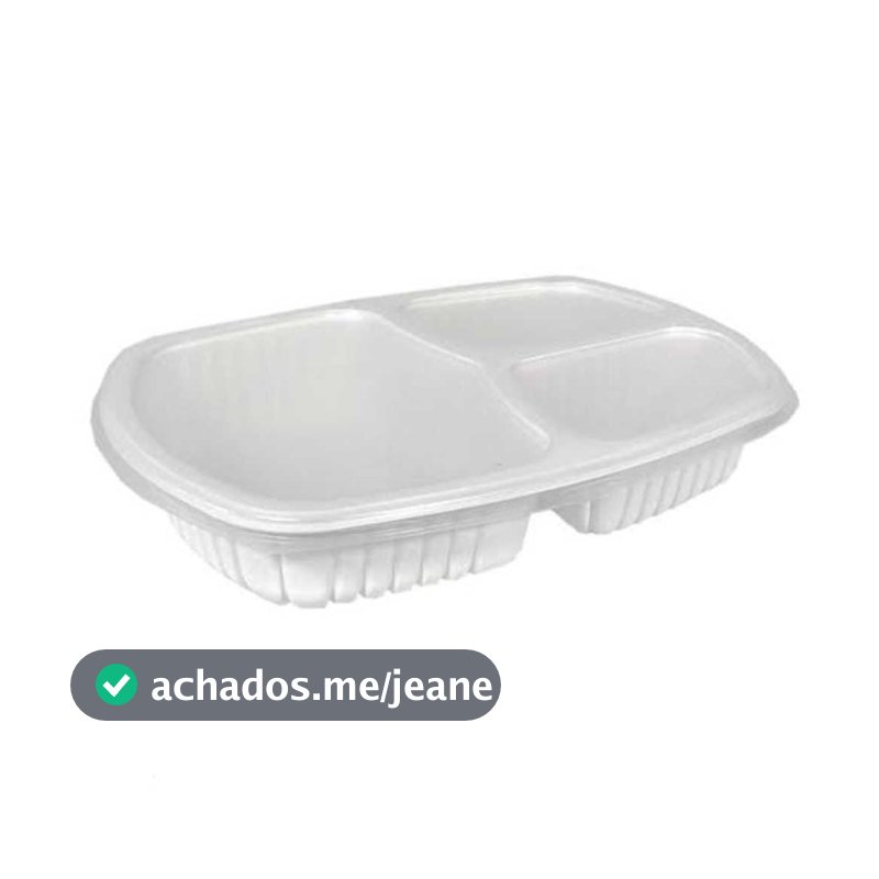 Embalagem Marmita 3 Divisórias 50 Unidades Galvanotek G330 Branca