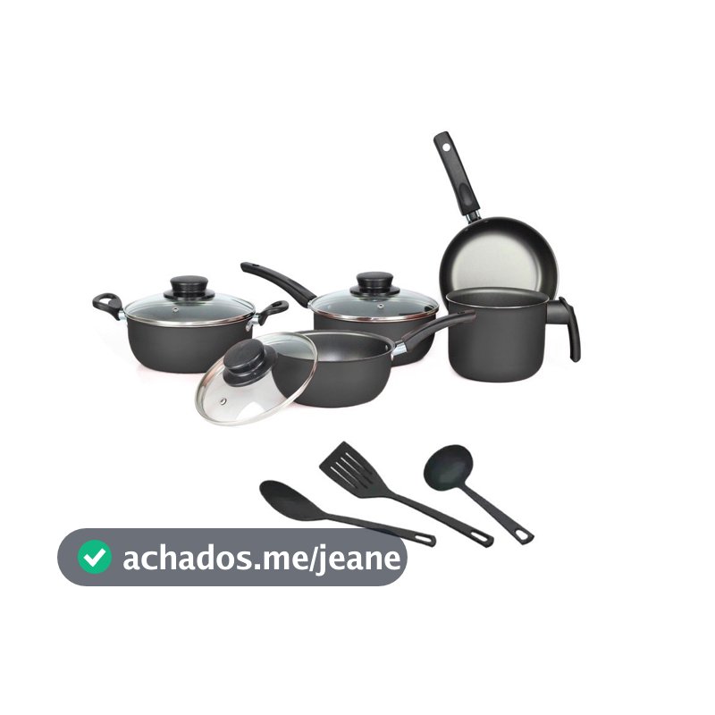 Jogo de Panelas 8 Peças Prime Marf, Antiaderente, Tampa de Vidro, Cores Variadas, Escolha a sua