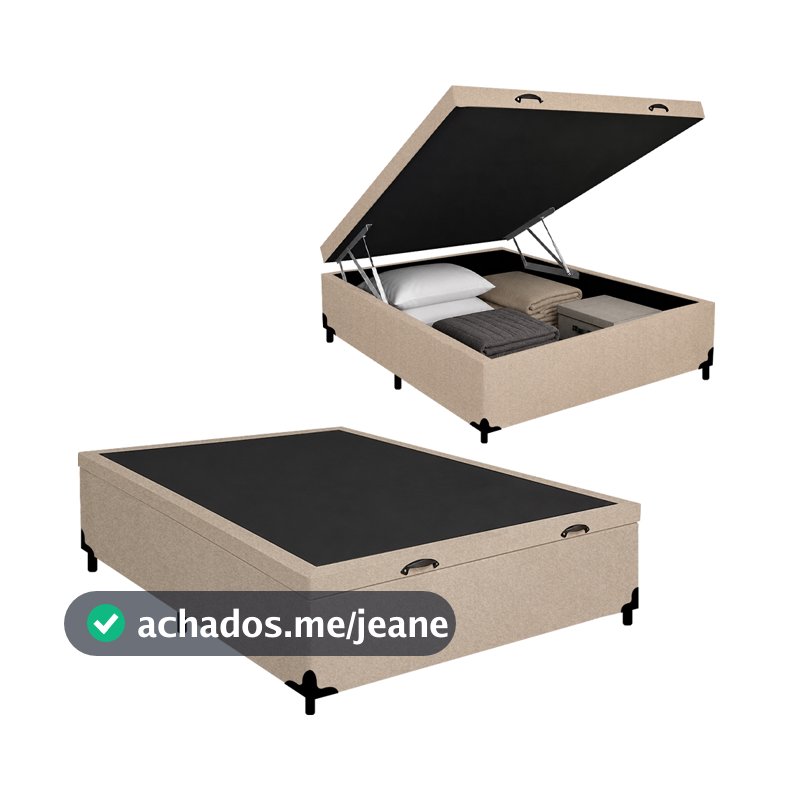 Cama Box Baú Casal Suede SerenePrime Bege 138x188x44