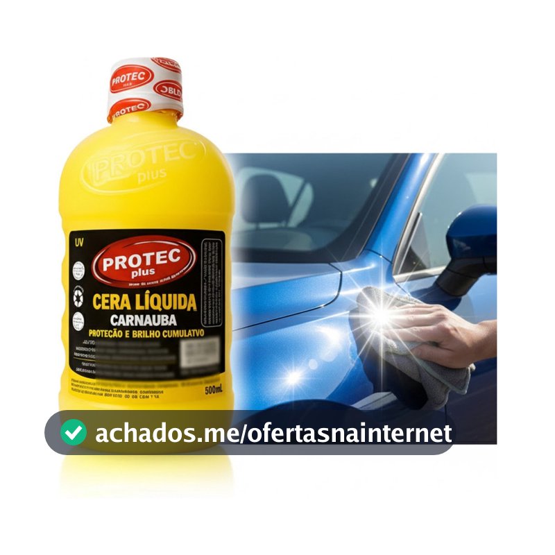 Cera Liquida Carnauba Automotiva 500ml Polimento Limpa Renova Acabamento Brilhante Profissional Alto Rendimento Carro