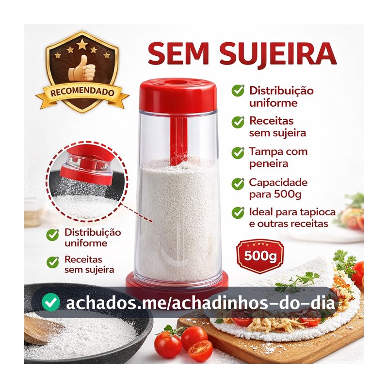Tapioqueira Peneira Polvilhador Armazena Tapioca Beiju Farinha Cozinha Utensilio Cores Aleatorias