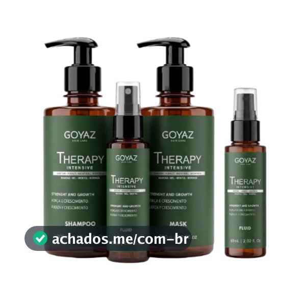 Goyaz Hair Care Kit Therapy Intensive + Tônico GRÁTIS | AntiCaspa, AntiQueda, Cabelos Fortes