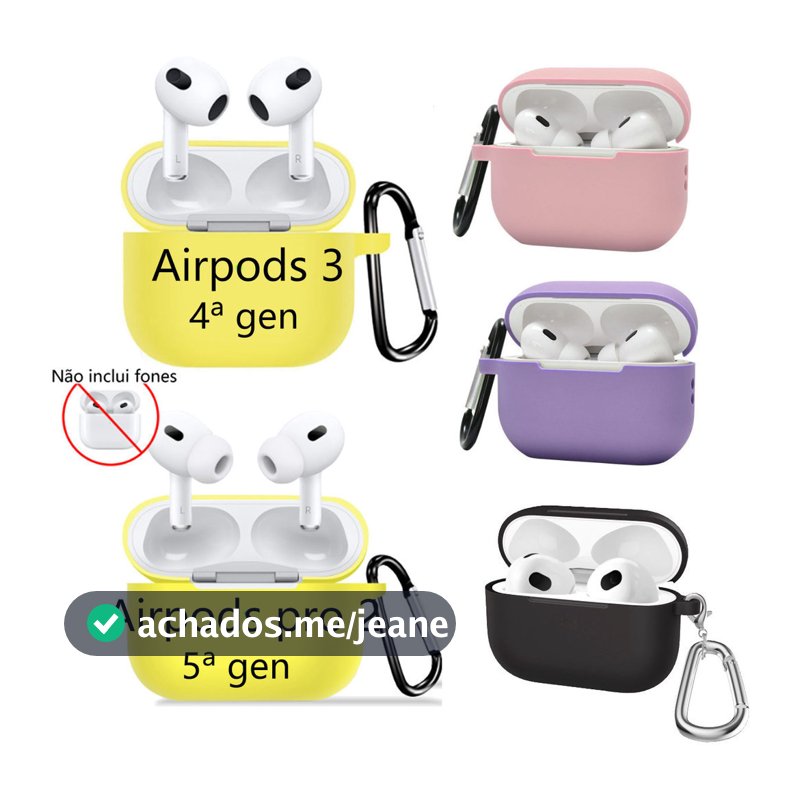 Capa Silicone Protetora para fone apple AirPods 3/pro2（sem fone）