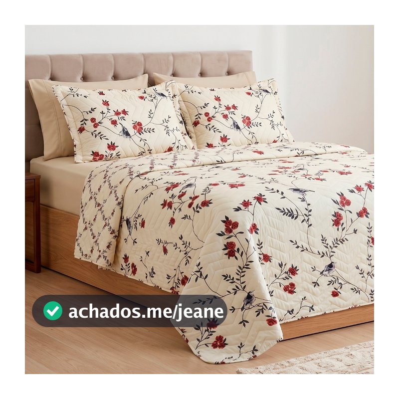 Cobre Leito Dupla Face 03 Peças Confort Print Percal 300 Fios