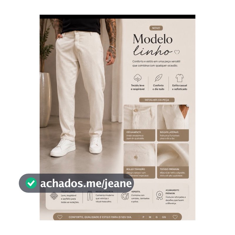 Calça Sarja Masculina Estilosa Moda Esporte Fino Premium Creme Elegante Festa Saidinha Look