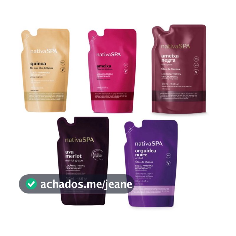 Hidratante Nativa Ameixa Negra, Ameixa, Uva merlot, orquídea noire ou quinoa Refil 350ml O Boticário