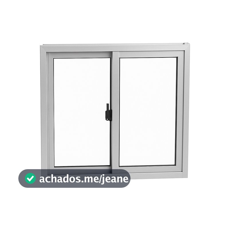 Janela 2 Folhas 1 Fixa e 1 Móvel De Correr 60x60 Em Aluminio Vidro Liso