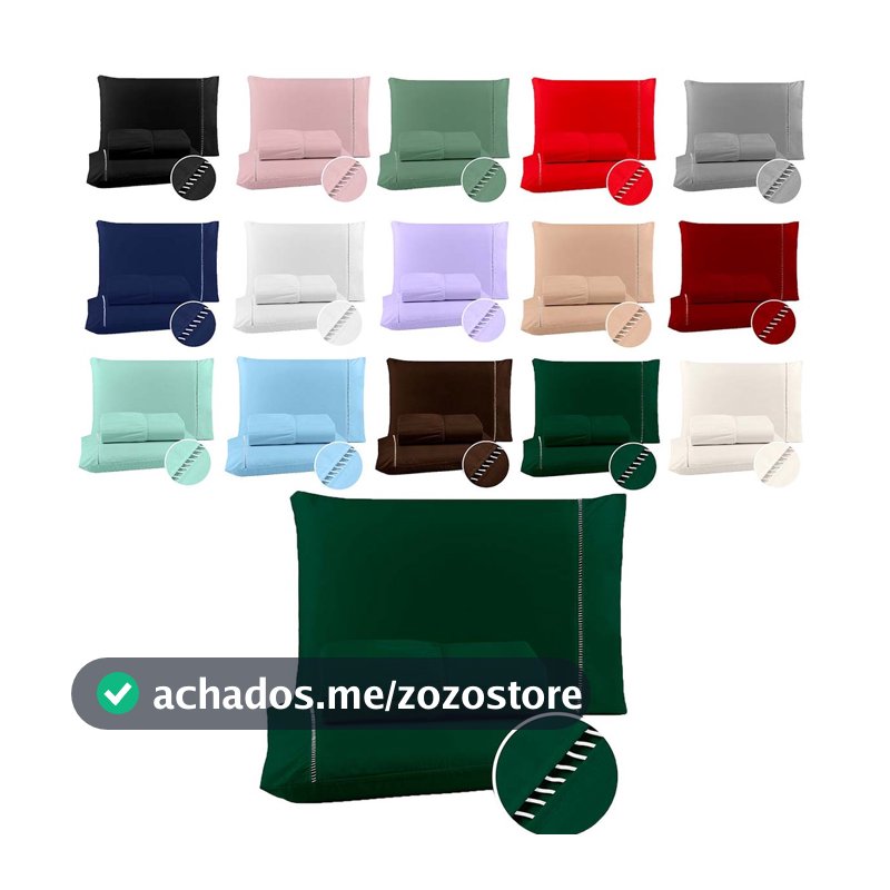Lençol de Cama Casal, Queen, King  3pçs Micropercal Jogo Lençol Solteiro 2Pçs Ponto Palito 400 Fios
