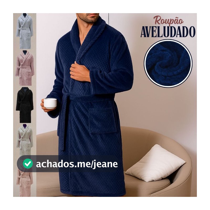 Roupão de Microfibra Adulto Inverno Quentinho Unissex TAMANHO M G GG Aveludado