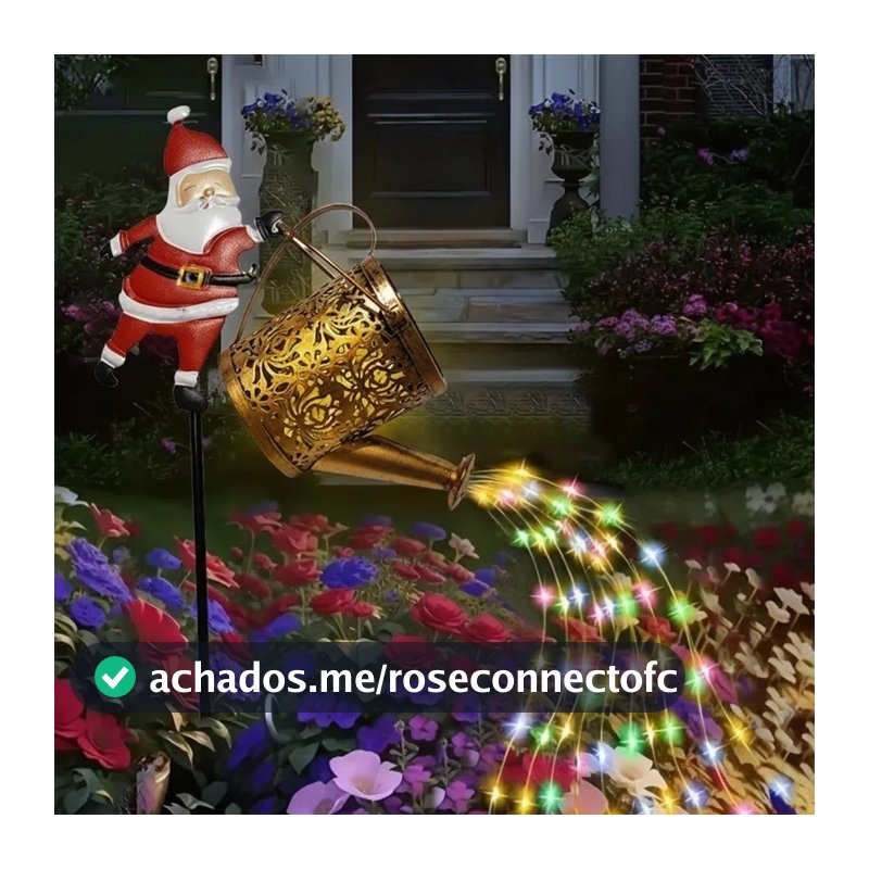 Natal Santa Chaleira Solar Luzes Jardim Gramado De Papai Noel Rega Pode