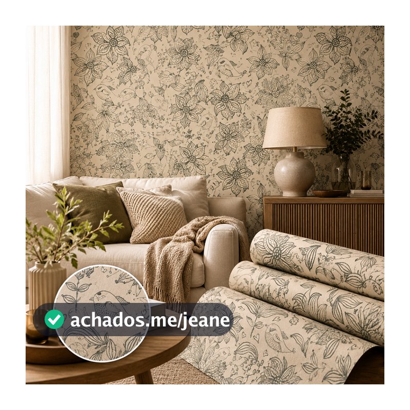 Papel de Parede Sala Floral Vintage Adesivo Lavável Papel Adesivo Autocolante 6 Metros