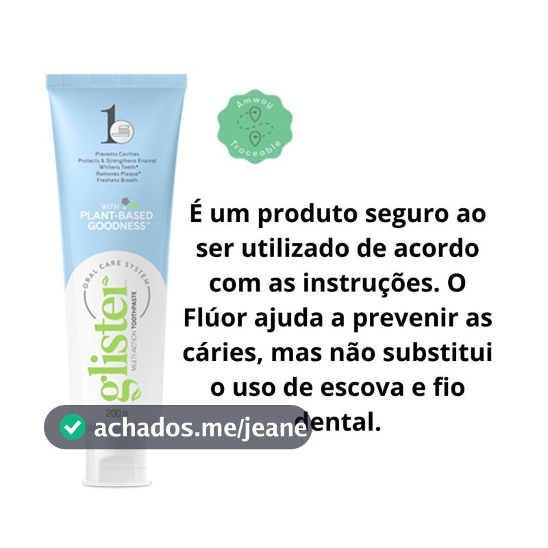 Creme Dental Glister 200g Amway Multi Action Pasta de Dente
