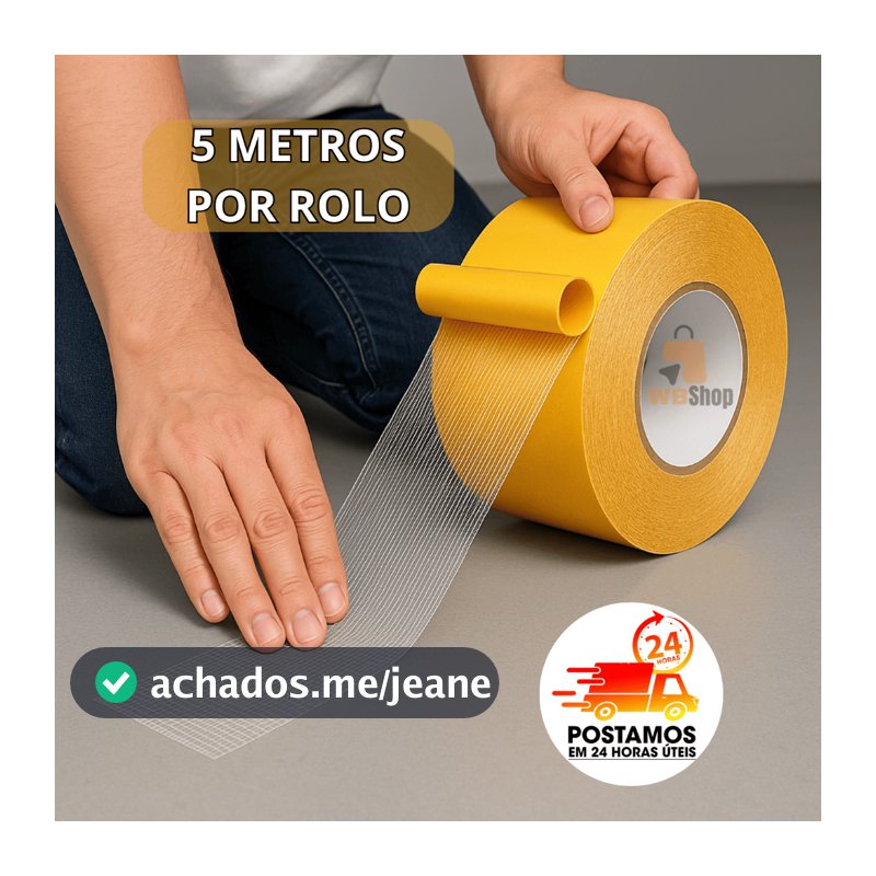Fita Dupla Face Para Tapete Carpete Tecido De Fixação Resistente Impermeável