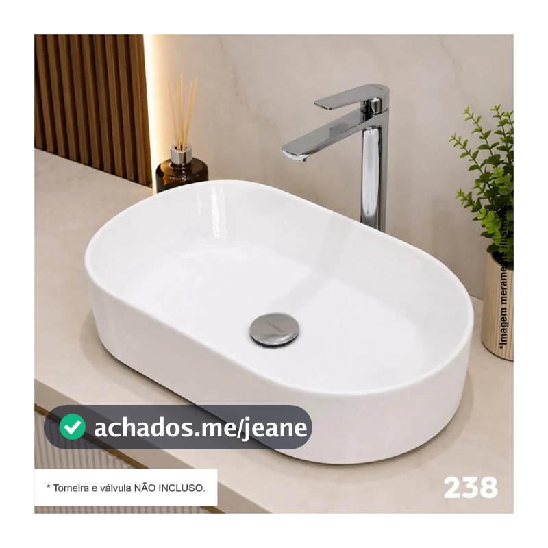 Cuba de Apoio Porcelana Retangular 30x53 Branca Louça Esmaltada Banheiro Lavabo Atriun Baby Inowar