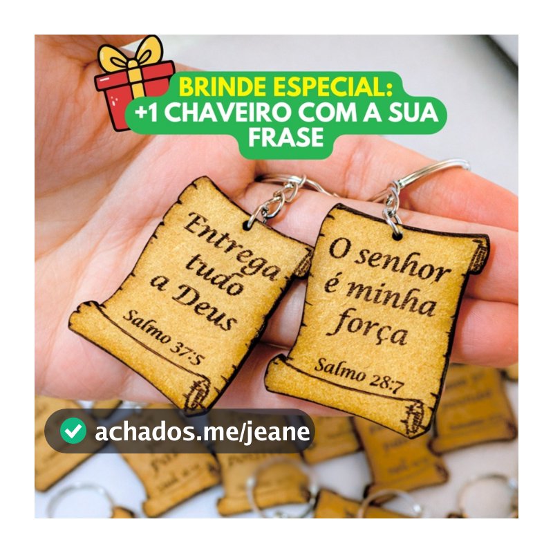 Chaveiros com versículos Bíblico SORTIDOS lembrancinhas cristã + BRINDE 1 CHAVEIRO COM SUA FRASE PERSONALIZADA