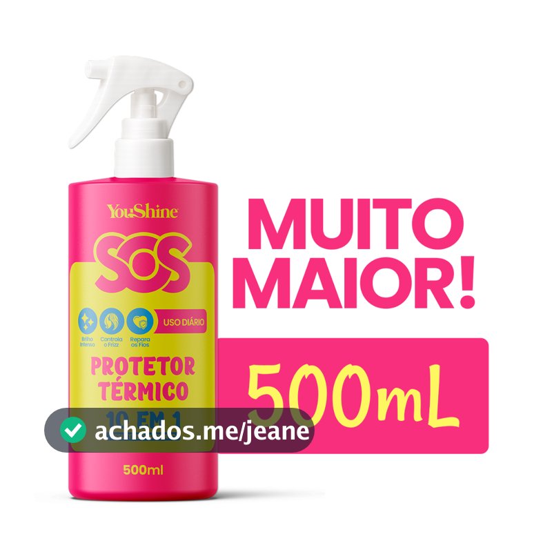 Protetor Termico 10 em 1 Spray Capilar SOS YouShine 500mL Defrizante Finalizador