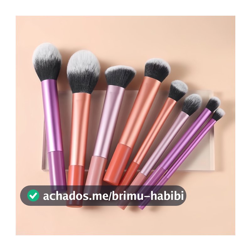 Conjunto De Pincéis De Maquiagem De 8 Peças Para Detalhes Dos Olhos , Corretivo , Contorno E Pó