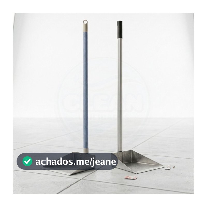 Pá de lixo Galvanizada Clean utilidades -  OPÇÕES COM CABO (MADEIRA OU ALUMÍNIO) OU SEM CABO