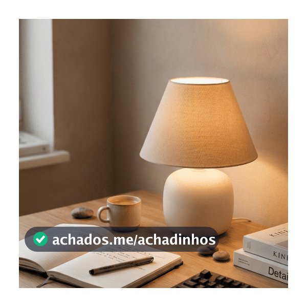 Abajur Luminária Feito de Cerâmica Bojão com Cúpula de Tecido Cores Lançamento