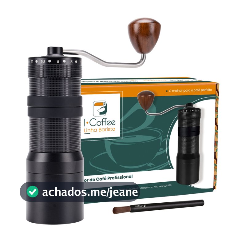 Icoffee Moedor Café Manual M6-MAX Preto 40g Profission Com Caixa