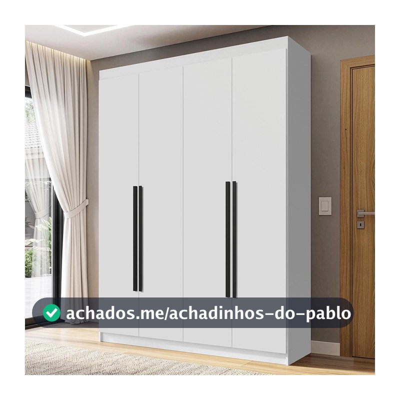 Guarda-Roupa Solteiro 4 Portas Batentes Venus Madesa B