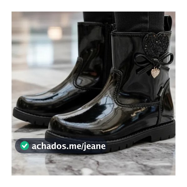 Bota Infantil Ortopasso Love Menina Verniz Feminino Feminina Blogueirinha Blogueira Coturno Inverno