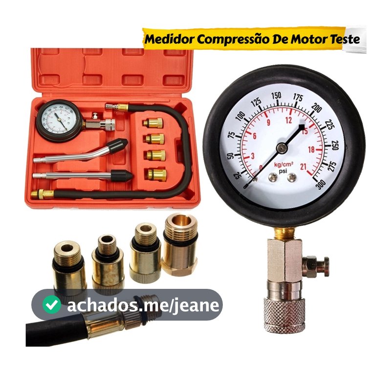 Medidor Compressão De Motor Teste De Cilindros 4 Adaptadores multifuncional ferramenta detecção pressão