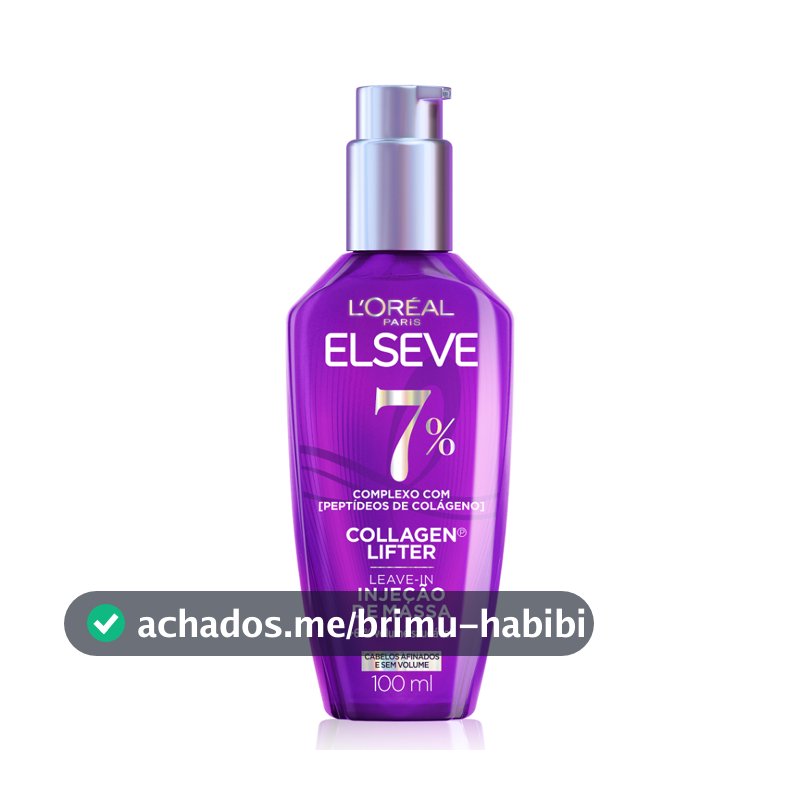 Leave-in Sérum Capilar Para Cabelos Finos Injeção de Massa, Aumenta o Volume em 61%, Elseve Collagen Lifter 100ml