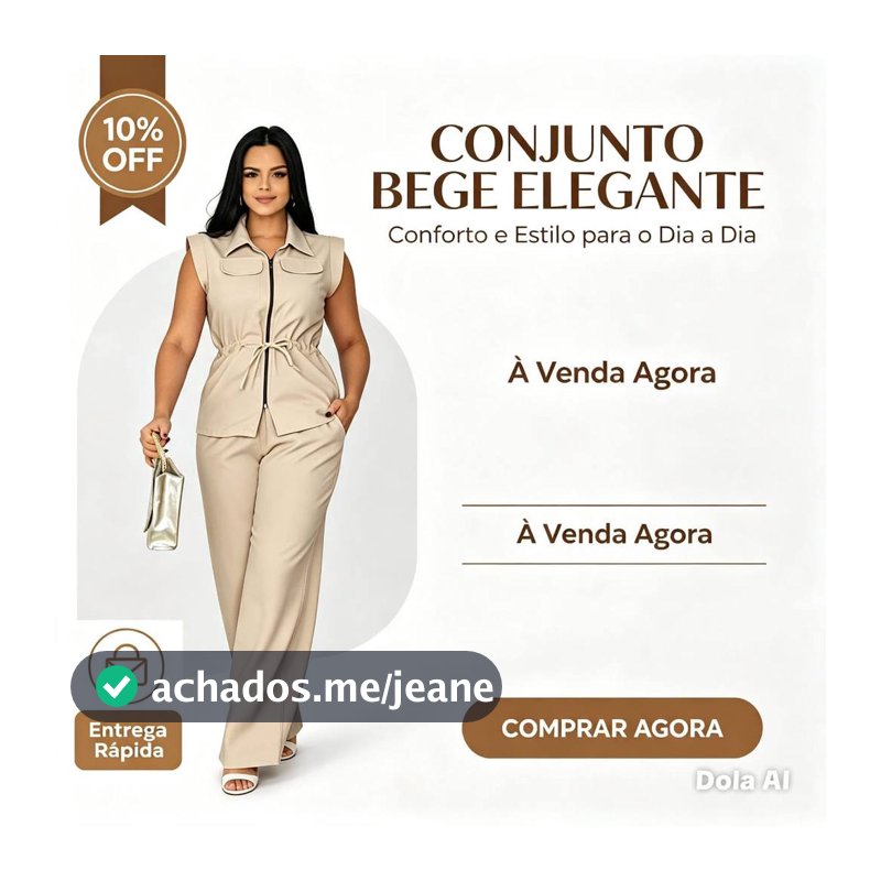 Conjunto feminino pantalona e carpa