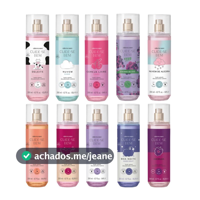 Body Splash Cuide-se Bem -Fragrância Frutal, Natural e Vegano