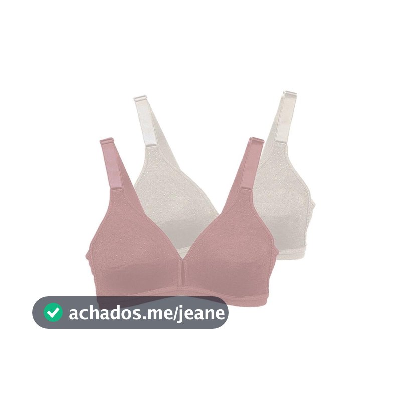 Kit com 2 Sutiãs sem Aro e sem Bojo Olimpo Demillus 61019 Colorido