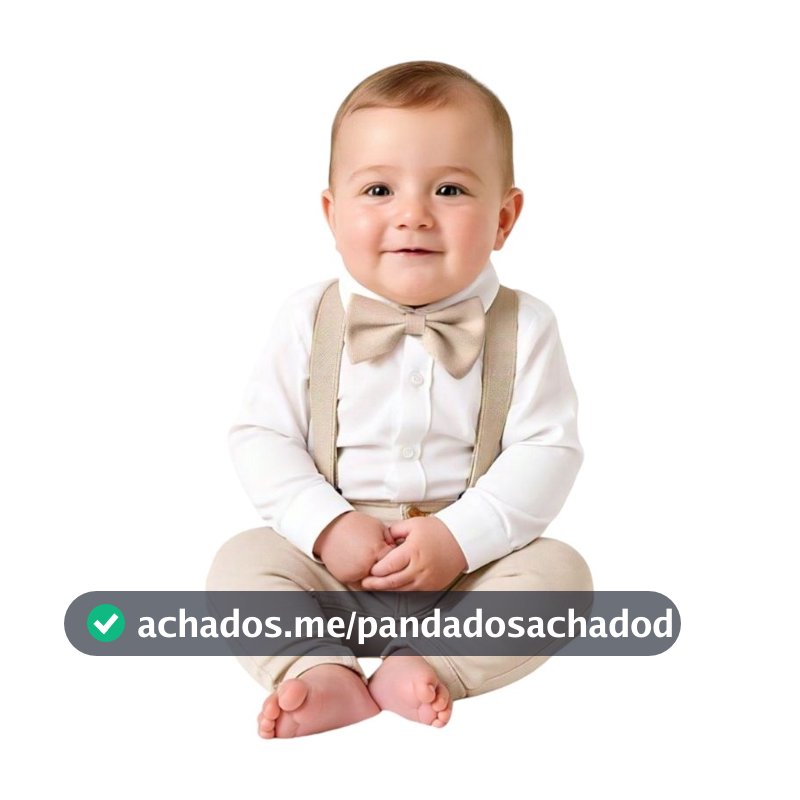 Conjunto Batizado Roupa Social Bebê Menino Infantil Calça Bege e Manga Longa Casamento Pajem Festa