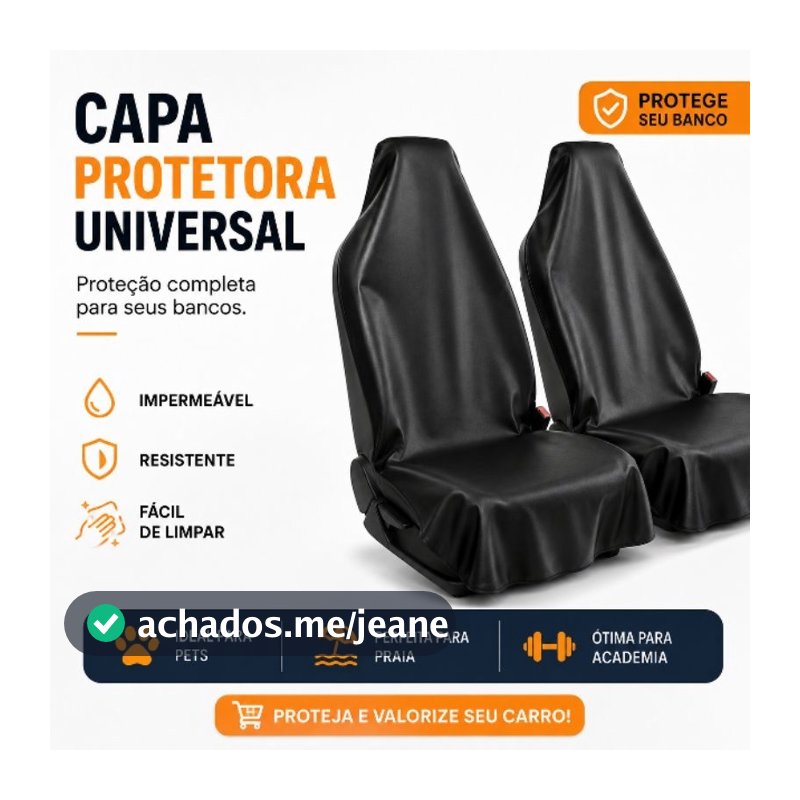 Capa Protetora Banco Dianteiro Carro Impermeável Universal Mecânico Pet