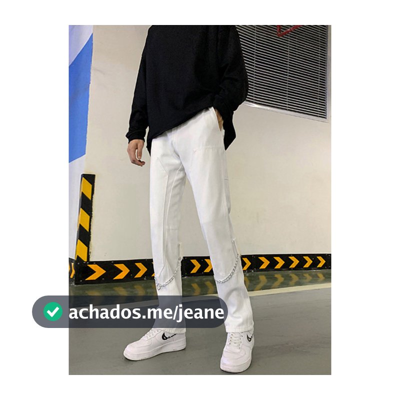 Calças de brim soltas calças retas masculinas brancas americanas Retro calças casuais High Street masculin