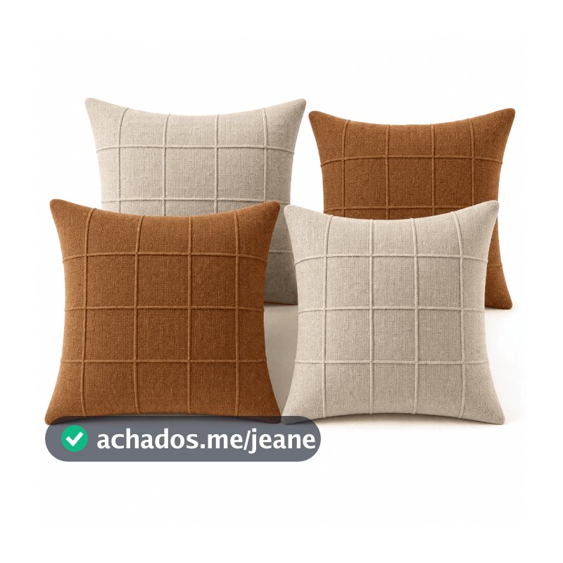 Kit 4 Capas de Almofada Decorativa Linho 40x40 Zíper Rústica Toque Macio Sofá Sala Quarto Decoração
