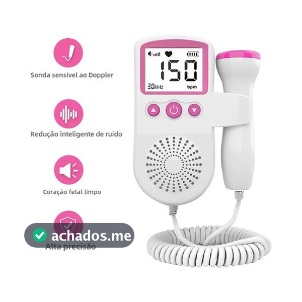 Monitor Fetal Doppler Ultrassom Ouvir Batimentos Bebe