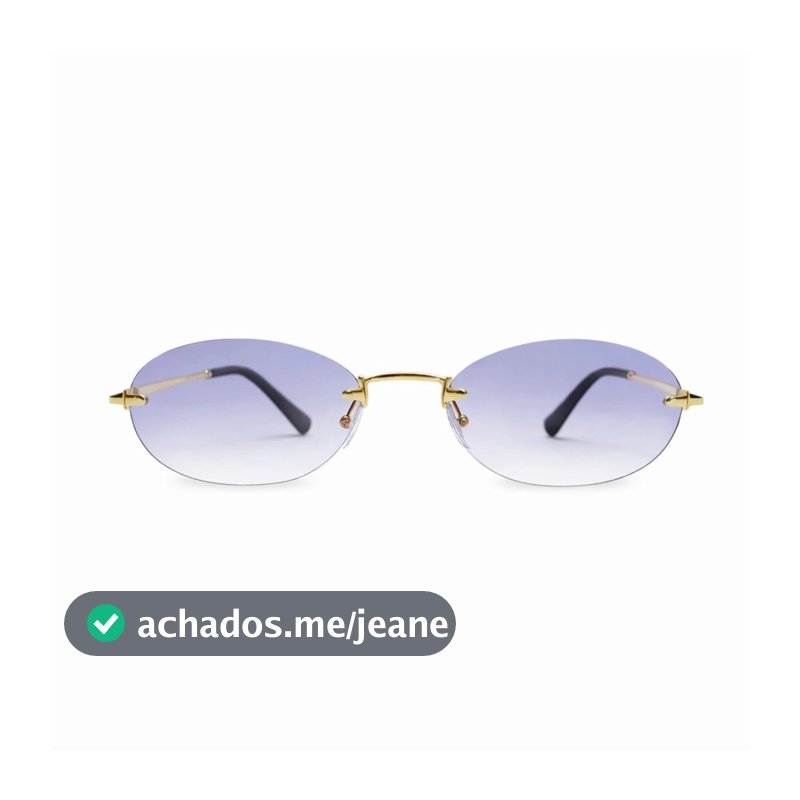 Óculos de Sol Oval Napoli com Lente Azul Unissex UV400 Sem Aro