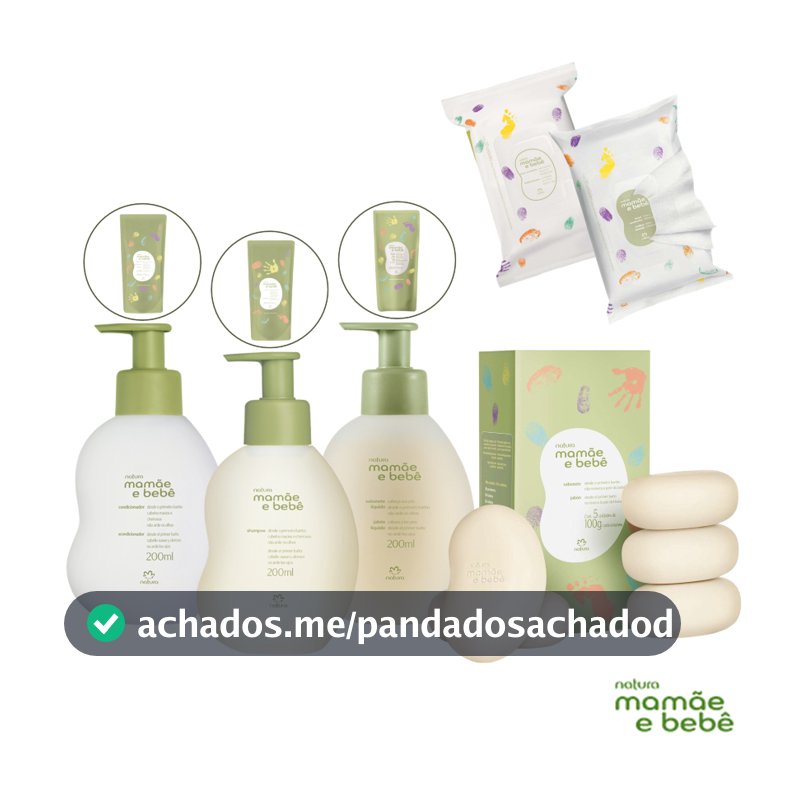 Linha Mamãe e Bebê Natura: Shampoo, Condicionador, Sabonete Líquido/Barra, Saboneteira ou Lenços Umedecidos