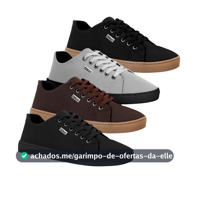 KIT 4 pares de tênis masculino casual para todas ocasiões